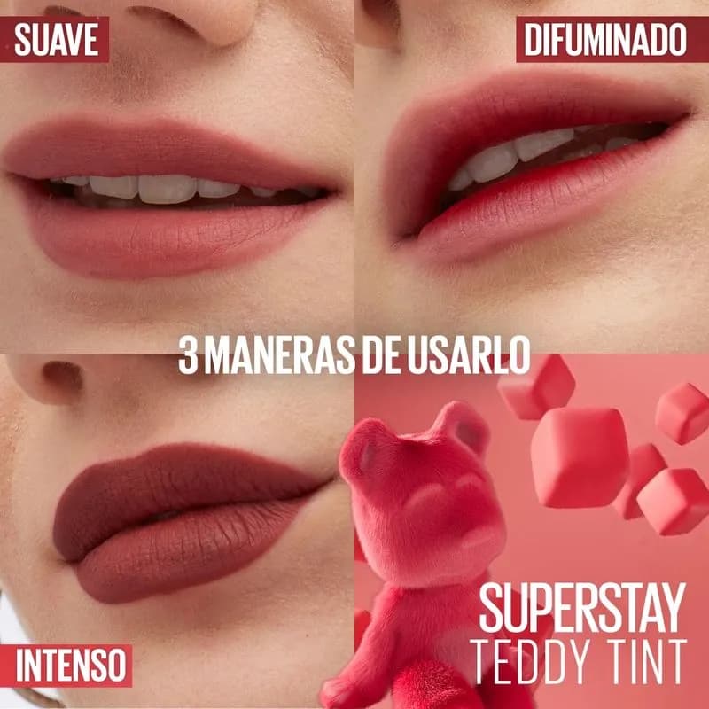 Tinta de Labios Maybelline Super Stay Teddy Tint Mascara Tear