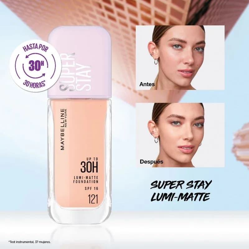 Base de Maquillaje Maybelline Super Stay Lumi-Matte Tono 118