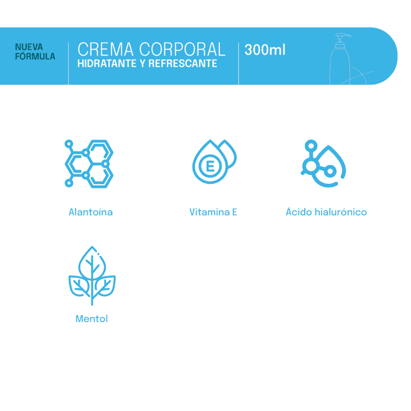 Crema Corporal Hidratante Y Refrescante x 300ml.