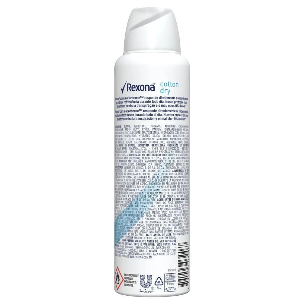 Antitranspirante Rexona Women cotton dry x 150ml.