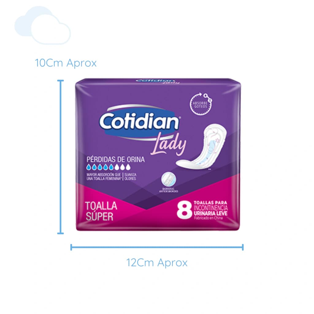Toallas Femeninas Cotidian Lady Maxi X8 Unidades