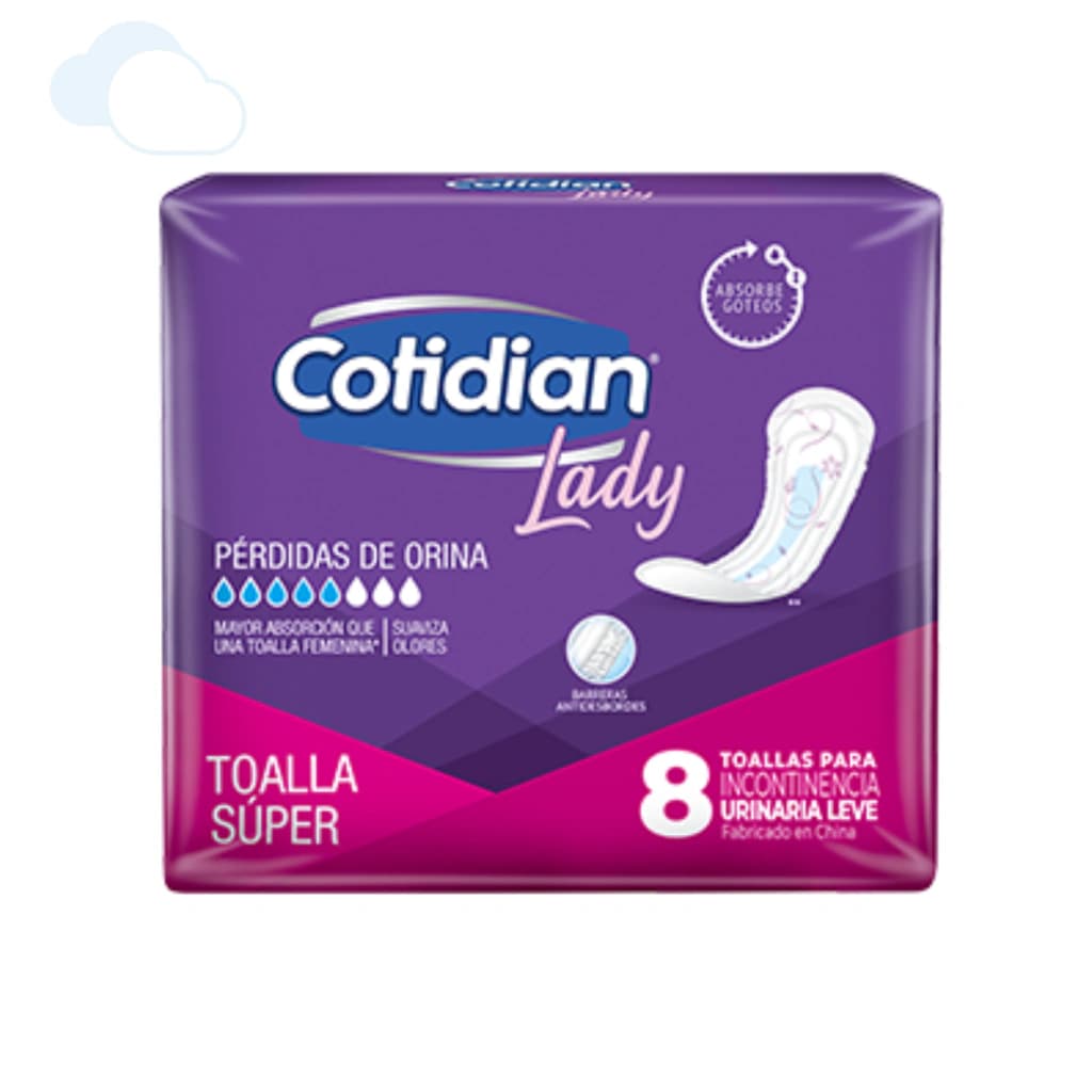 Toallas Femeninas Cotidian Lady Maxi X8 Unidades