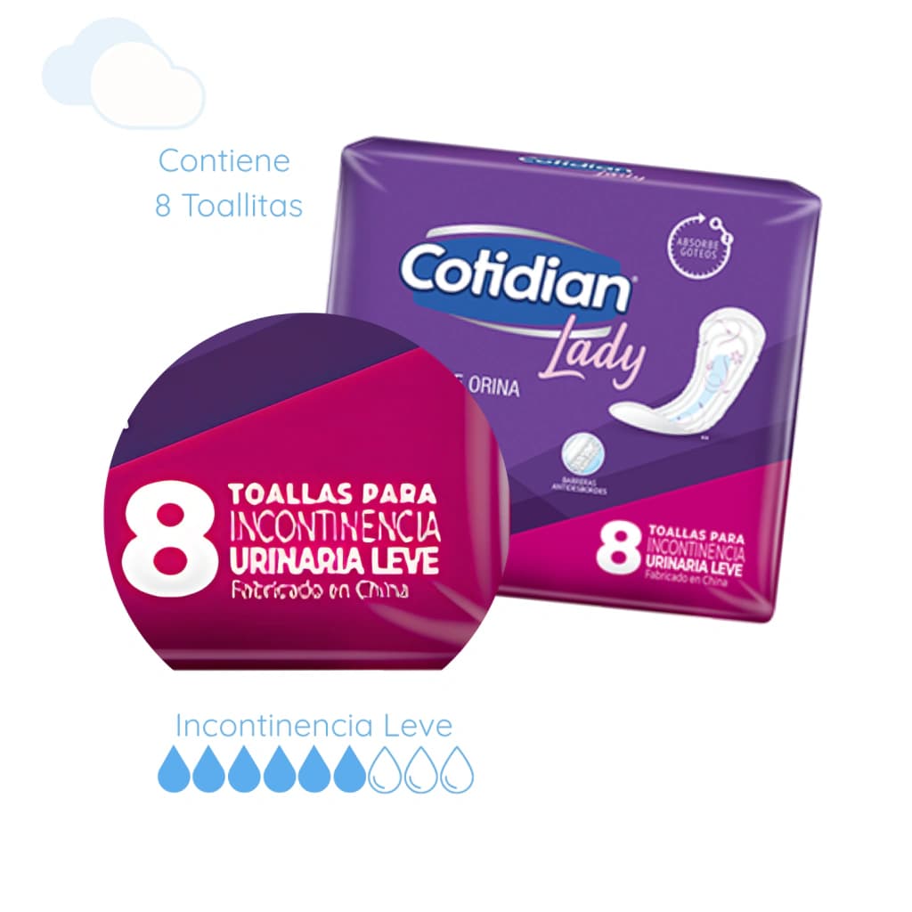 Toallas Femeninas Cotidian Lady Maxi X8 Unidades